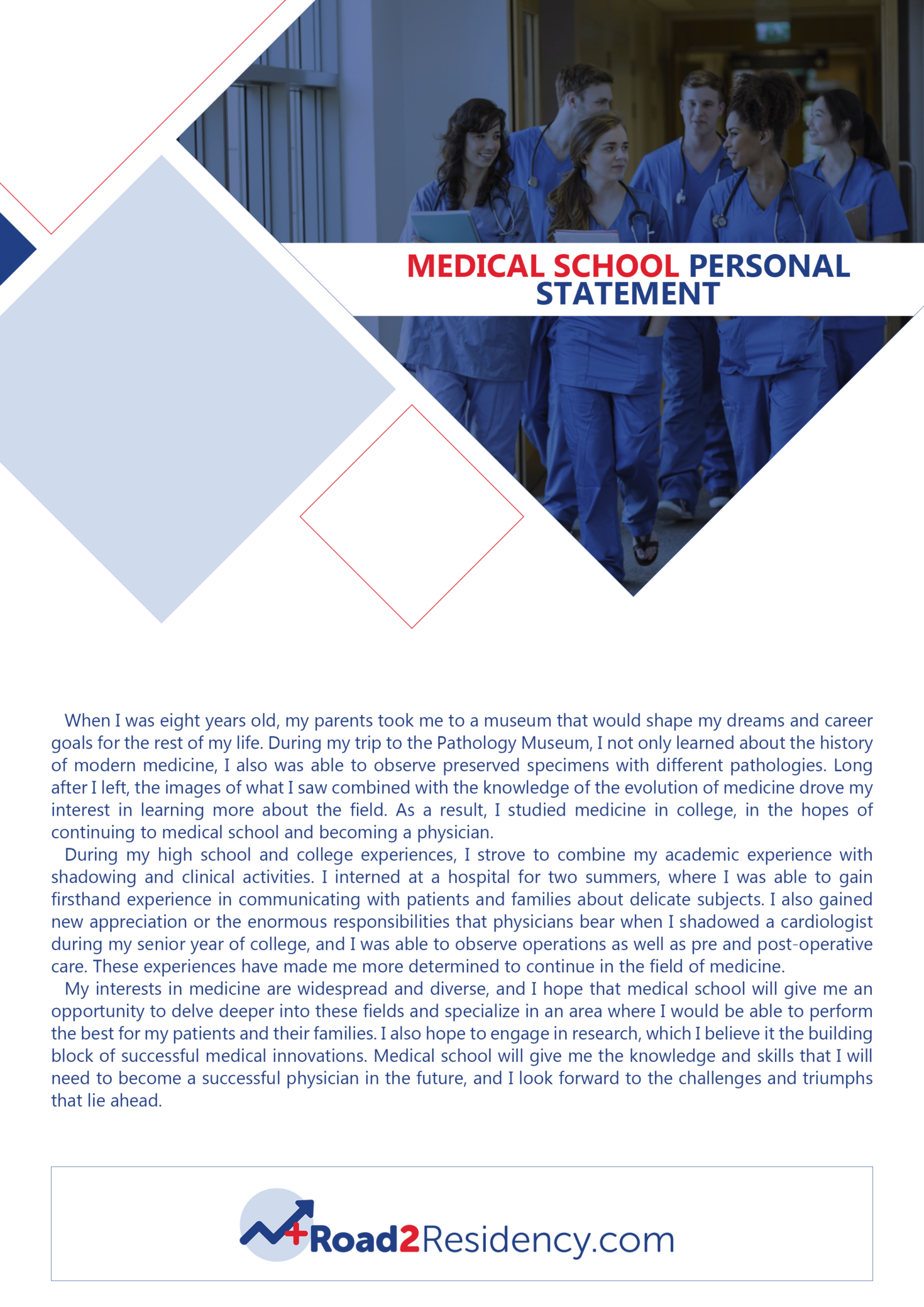 Free Editable Medical School Personal Statement Template Doc Sample