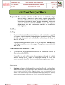 Free  Electrical Safe Work Method Statement Template  Sample