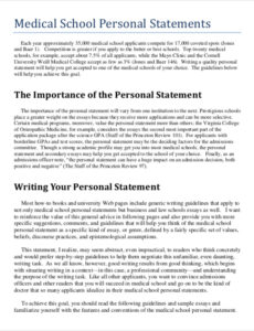 Free  Nursing School Personal Statement Template Word Sample