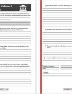 Free  Personal Victim Impact Statement Template Doc Sample