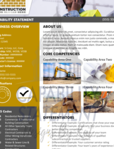 Free Printable Construction Capability Statement Template Doc