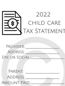 Free Printable Daycare Year End Tax Statement Template Doc