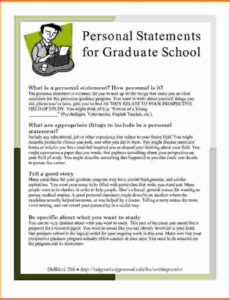 Free Printable Graduate School Personal Statement Template Excel Sample