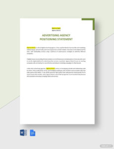 Free Printable Marketing Positioning Statement Template Pdf