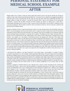 Free Printable Medical School Personal Statement Template Excel Sample