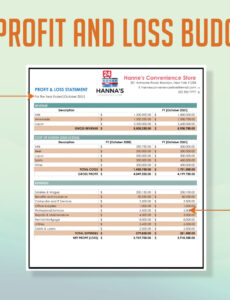 Free Printable Retail Profit And Loss Statement Template Doc Sample