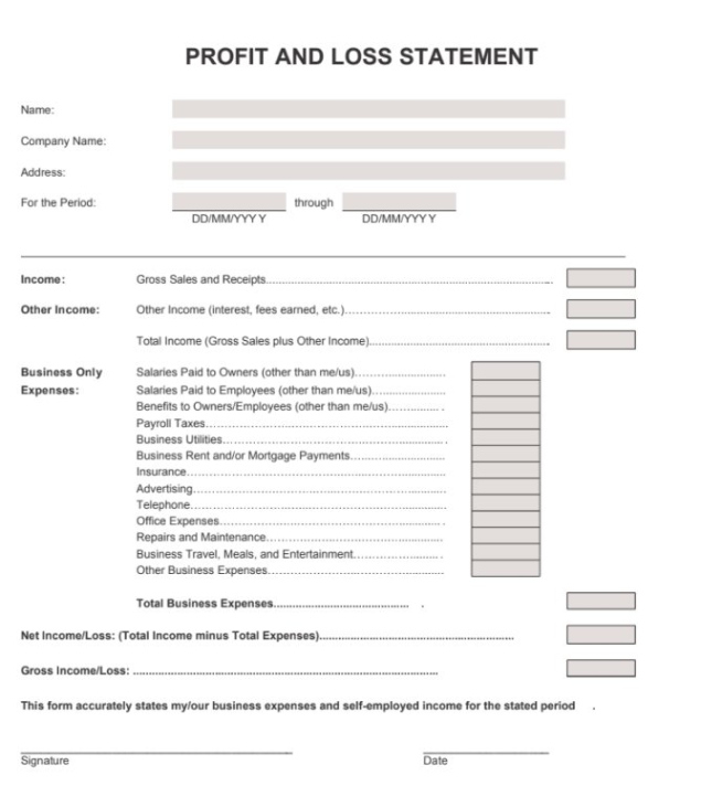 Free Printable Retail Profit And Loss Statement Template Doc Sample