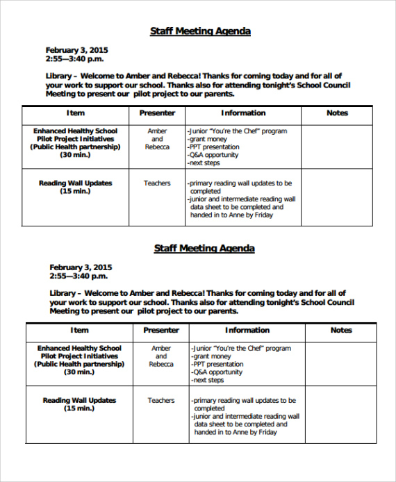 Free  Salon Staff Meeting Template Pdf Sample