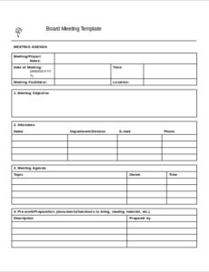 Free  Software Project Meeting Minutes Template Doc Sample