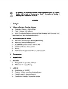 Free  Steering Committee Meeting Minutes Template Excel