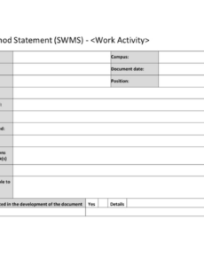 Printable Electrical Safe Work Method Statement Template Pdf Sample