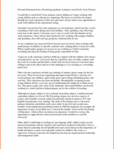 Printable Graduate School Personal Statement Template Excel Sample