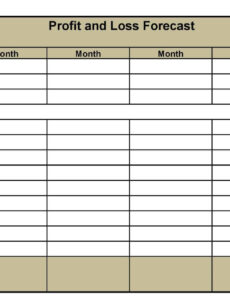 Printable Hotel Profit And Loss Statement Template  Sample