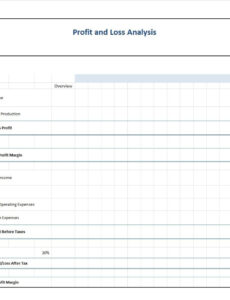 Printable Household Profit And Loss Statement Template  Sample