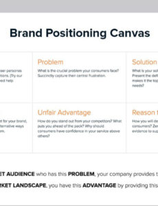 Printable Marketing Positioning Statement Template  Sample