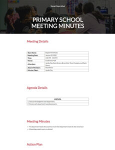 Printable School Board Meeting Minutes Template Word Sample