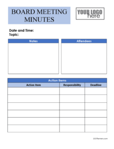 School Board Meeting Minutes Template Pdf Sample